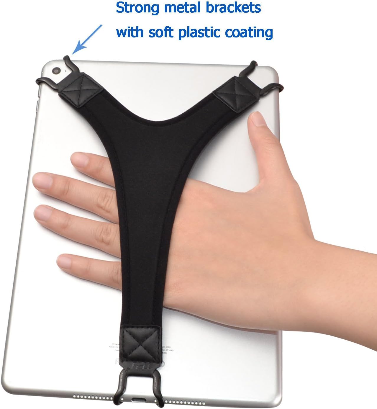 TFY Security Hand Strap Holder Finger Grip for Tablets -Compatible with iPad Air/iPad Pro 9.7Inch / Galaxy Tab 10.1Inch / Tab 4 10.1Inch / Pro 10.1Inch / Tab S 10.5 (Black)