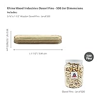 Vista 166 de 3/8" x 2" - Paquete de 500 pasadores de madera - Secados al horno, estriados y biselados (3/8" x 2", 500 unidades)