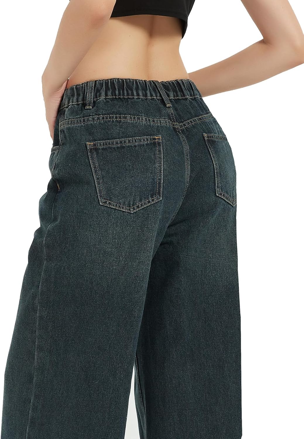 Xineicy Women's Jeans Y2K Wide Leg Baggy Jeans High Waist Loose Vintage 90s Boyfriend Denim Pants - Image 4