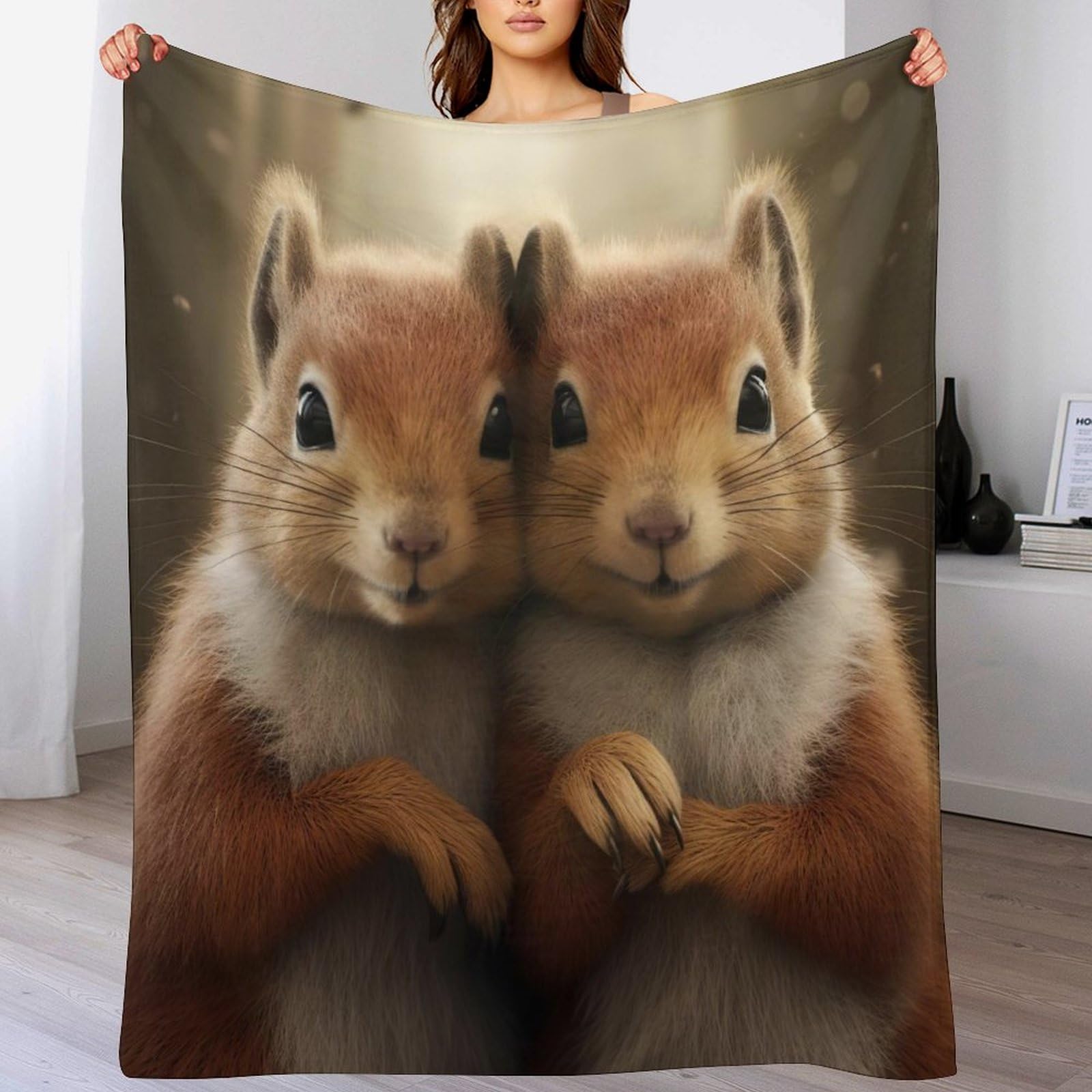 Couverture flanelle écureuil : fini le froid sur votre sofa