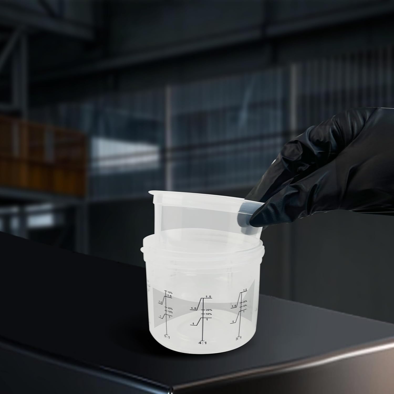 ENDOZER Disposable Paint Cup 50 Pack 6 Ounce(180ML) Mixing Cups for Automotive Spray Gun with 50 Liners and Lids System, 1 Hard Cup with Retainer Ring, 20 Plugs, 2 Adapters for Paint Gun
