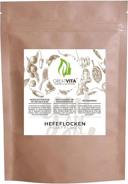 GreatVita Flocons de levure nutritionnelle naturels