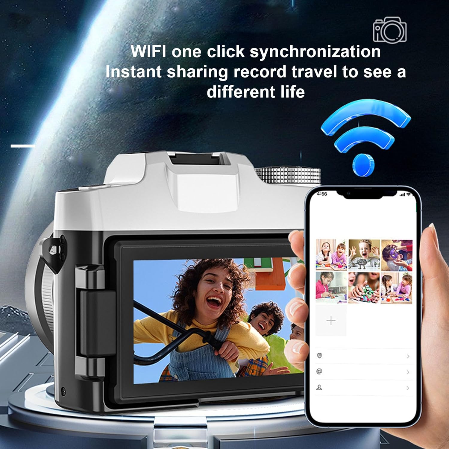 LICAEVEY 84MP Digital Camera, 6K 18X Optical Zoom Wide Angle DSLR Camera, 1500mAh Li Battery 3 Inch LCD Vlogging Camera for Travel Recording Video (Black) - Image 3