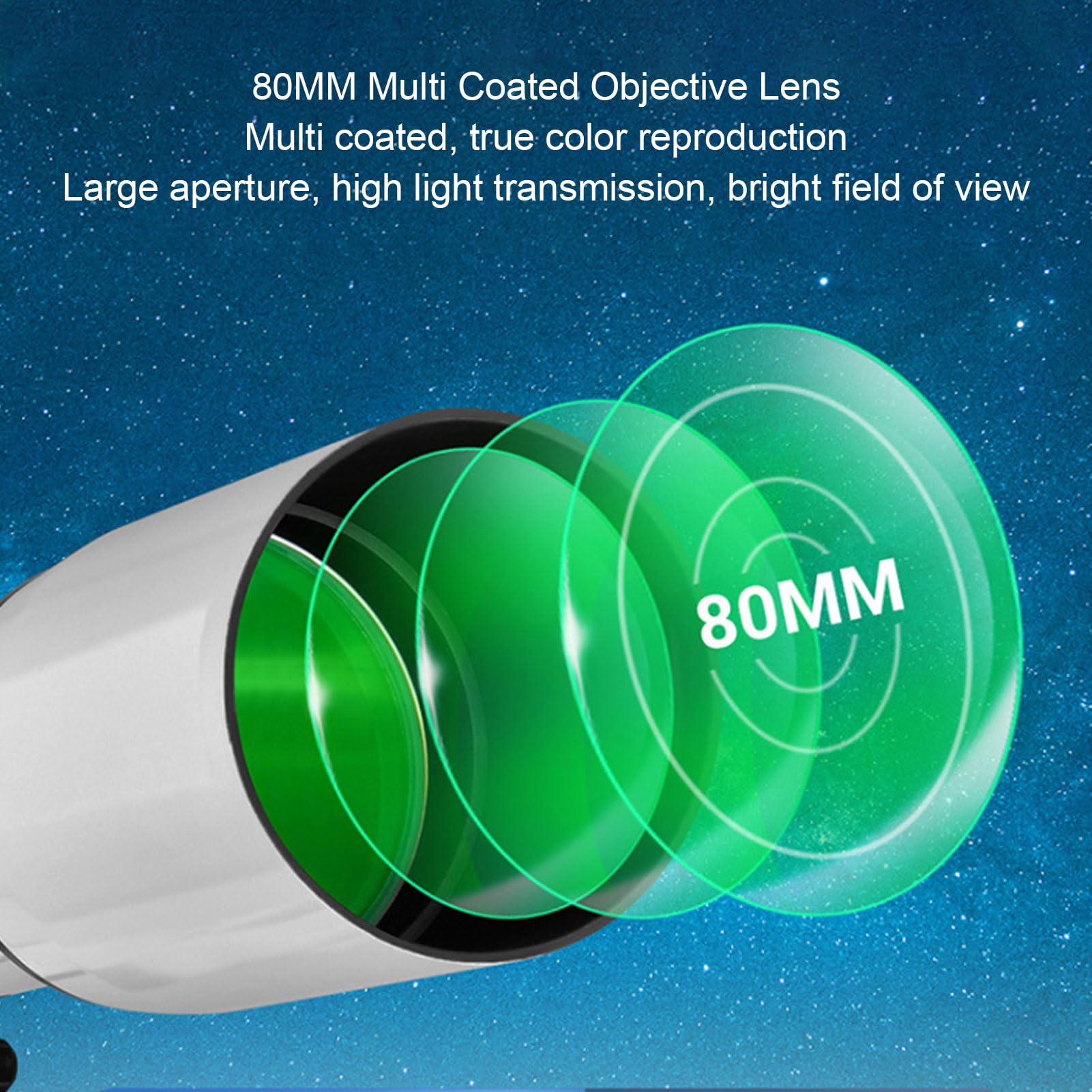 Pyhodi 80 Mm Profesjonalny Teleskop Astronomiczny z w Pełni Powleczonymi Wieloma, Aluminiowymi Statywami, Adapterem Smartfonów i Kontrolerem, Idealny do Obserwacji Obiektów Głębokiego