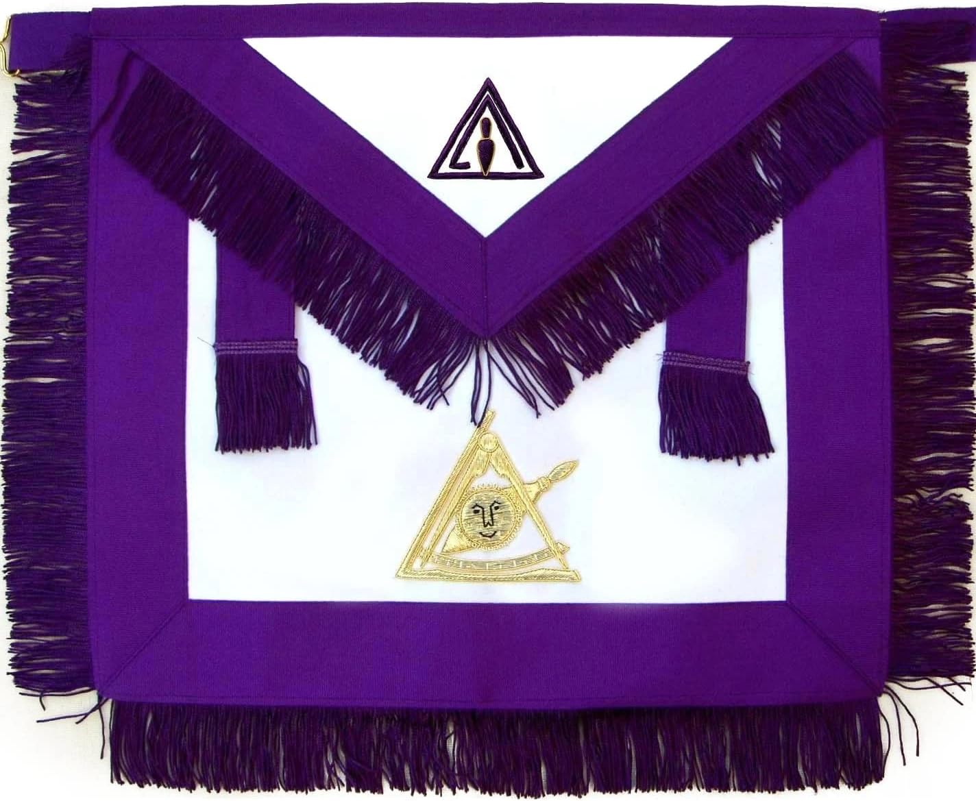 BRICKS MASONS Past Illustrious Master Council Apron - Purple Hand Embroidery