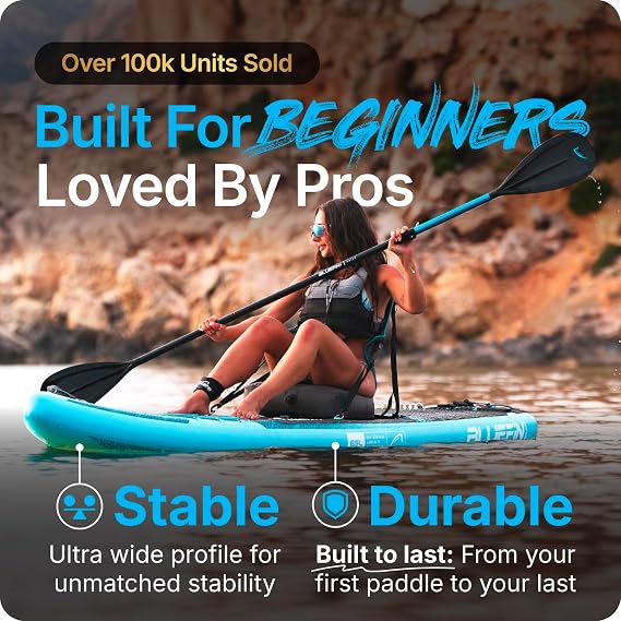 Bluefin Cruise 10'8 Inflatable Paddle Board | Premium SUP Package & Accessories | Non-Slip Deckpad & Lightweight | 6' Thick All-Round SUP Paddleboard | Perfect stand up board for Adults & Youth
