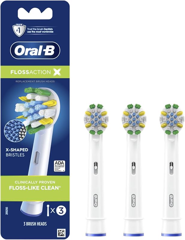 Oral-B FlossAction Electric Toothbrush Replacement Brush Heads Refill, 3ct