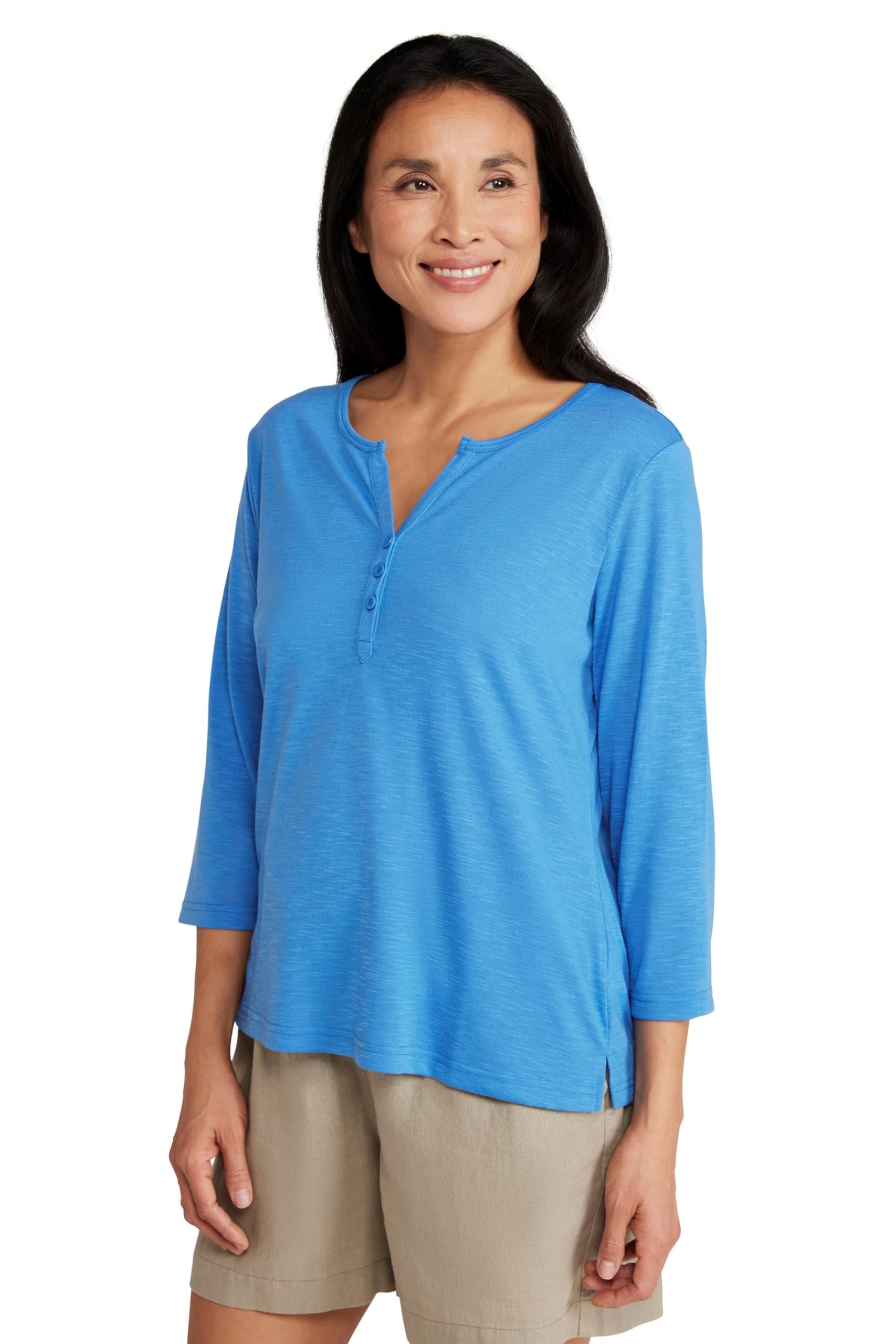 Mountain Warehouse Women's Bright Blue Agra T-Shirt - Lightweight Shirt, Quick Dry, Breathable Tee, Sweat Wicking Tee Shirt - For Spring Summer & Outdoors Size 16