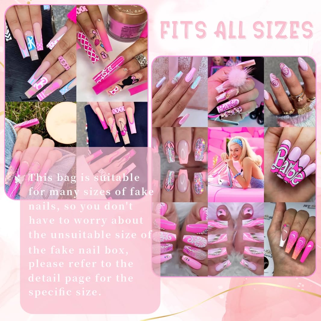 100PCS Press on Nail Packaging Bag and 100PCS White Cardboard Tips Packaging Bags Empty Holographic Storage Bags With 1 Roll Transparent Tape for Press on Business (Laser, Small)