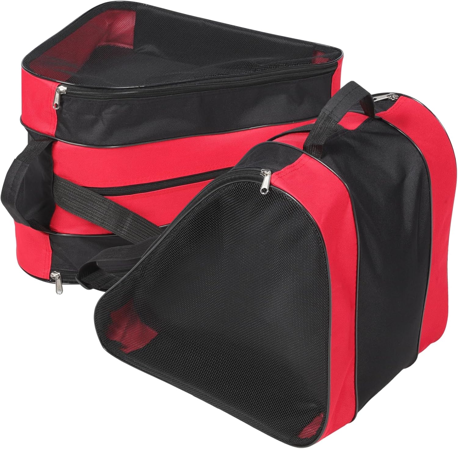 2pcs Skates Storage Bag Durable Zipper Pouch for and Inline Skates Convenient Shoulder Strap for Travel and Organization Red Color