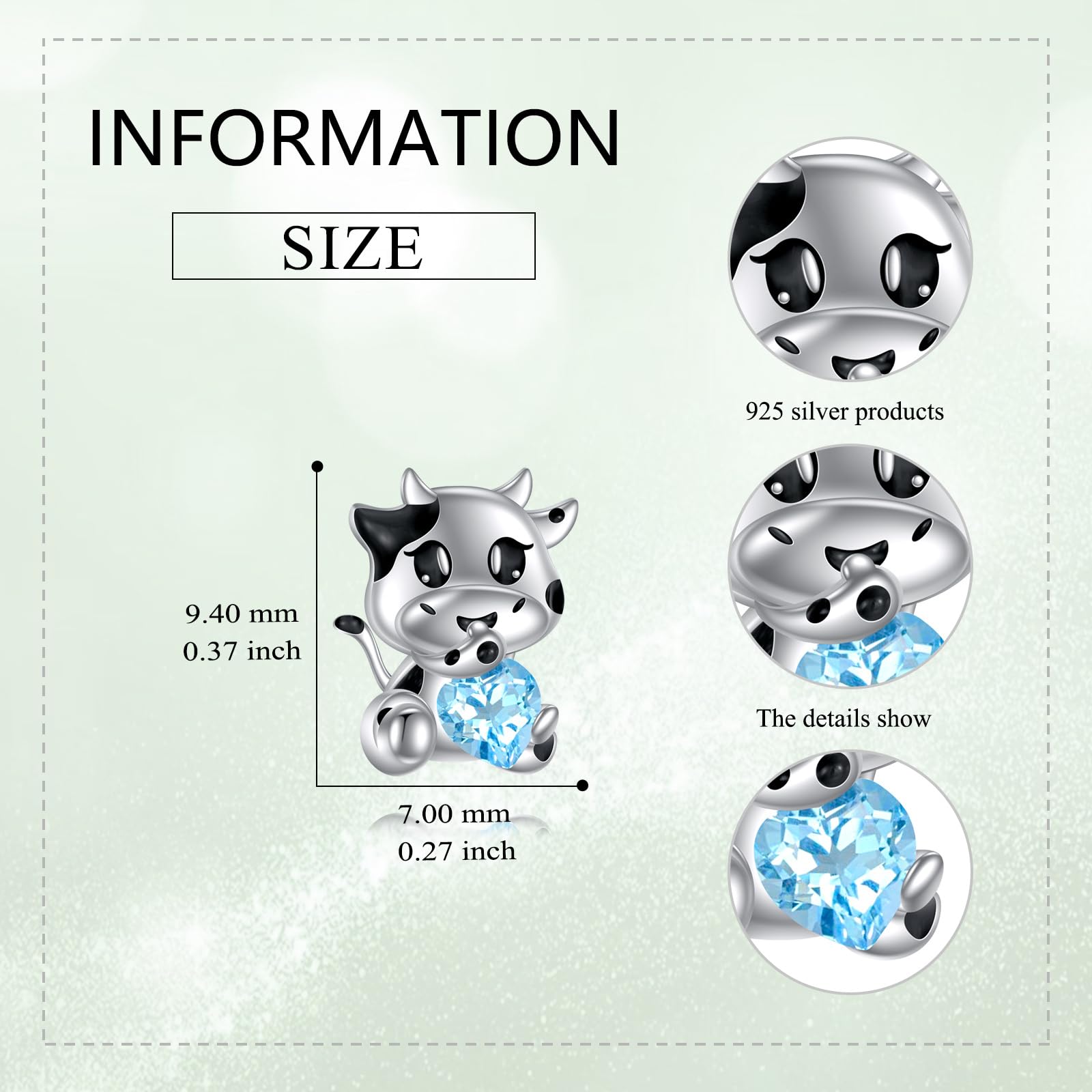 VONALA Pendientes de tuerca de plata de ley 925 con forma de cerdo, conejo, gato, vaca de las tierras altas, jirafa, hipopótamo, vaca lechera, león, pollo, corazón, lindos aretes de animales, joyería