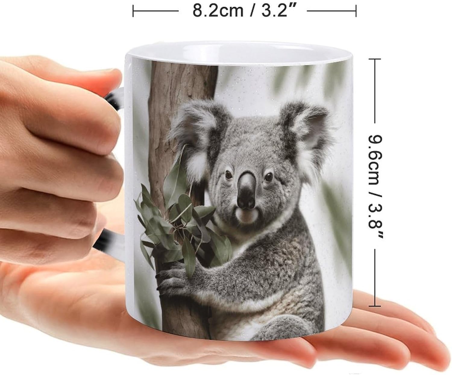 Koala Color Changing Mug Heart-Shaped Handle Mugs Fashionable Tea Cup Coffee Cup Popular Tumbler And Cups For Office Workers Mug & Unique Gift Giving Teacup image 2