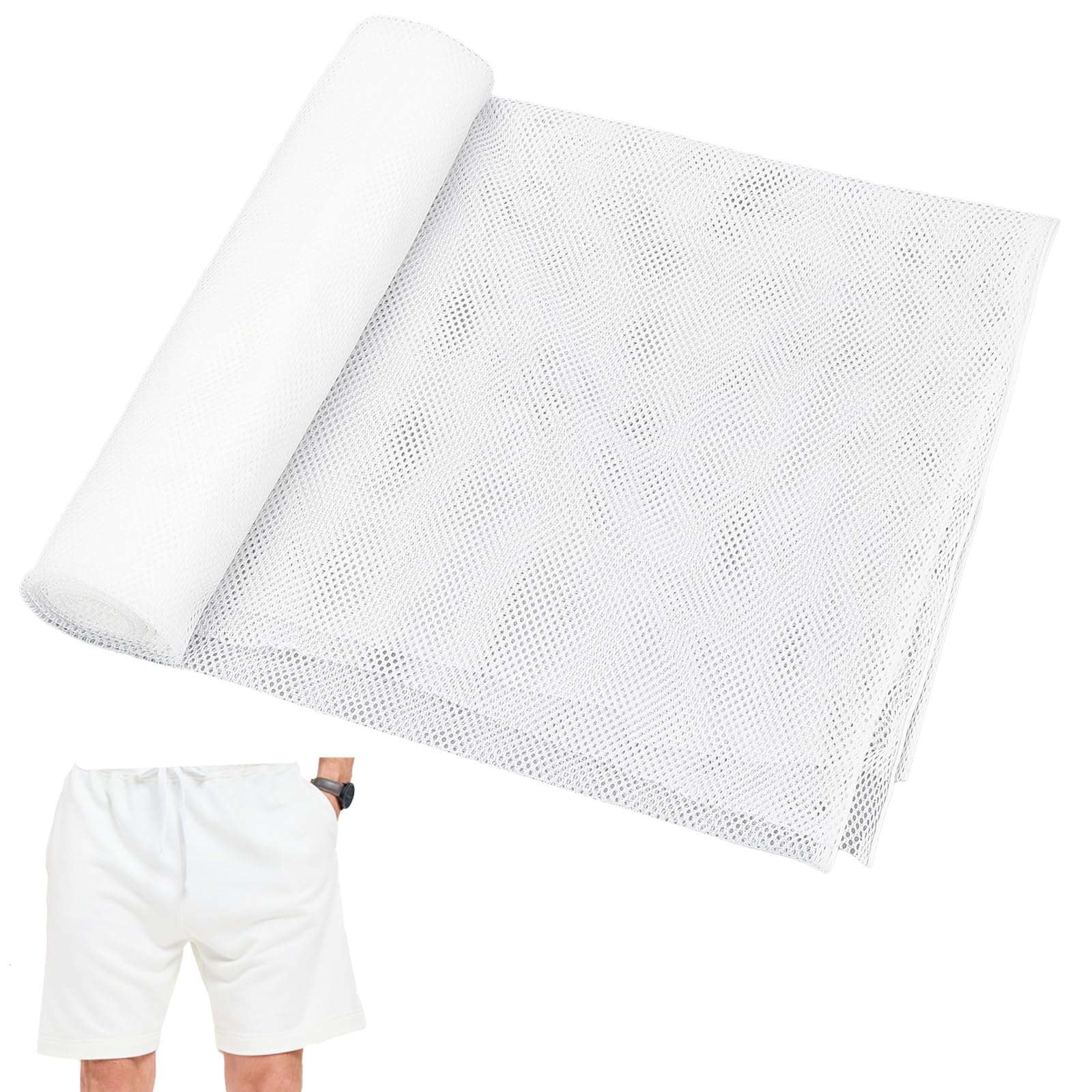 letsinstyle 1 Yard 63 Inches Wide Polyester Athletic Fabrics, Mesh Netting Fabric Mesh Cloth, White Netting Clothes for Sewing Backpack Pocket Bag โ image 1