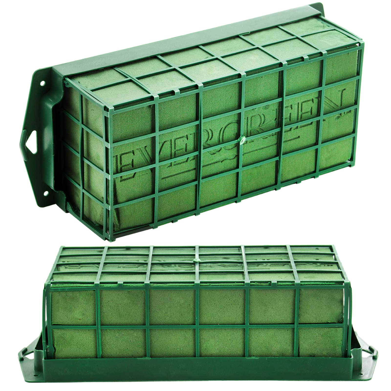 Lyellfe 2 Pieces Floral Foam Cage, Rectangular Flower Foam Holder, Flower Arrangement Mud for DIY Fresh or Artificial Flowers, Table and Wedding Centerpieces, 9.5''L x 3''W