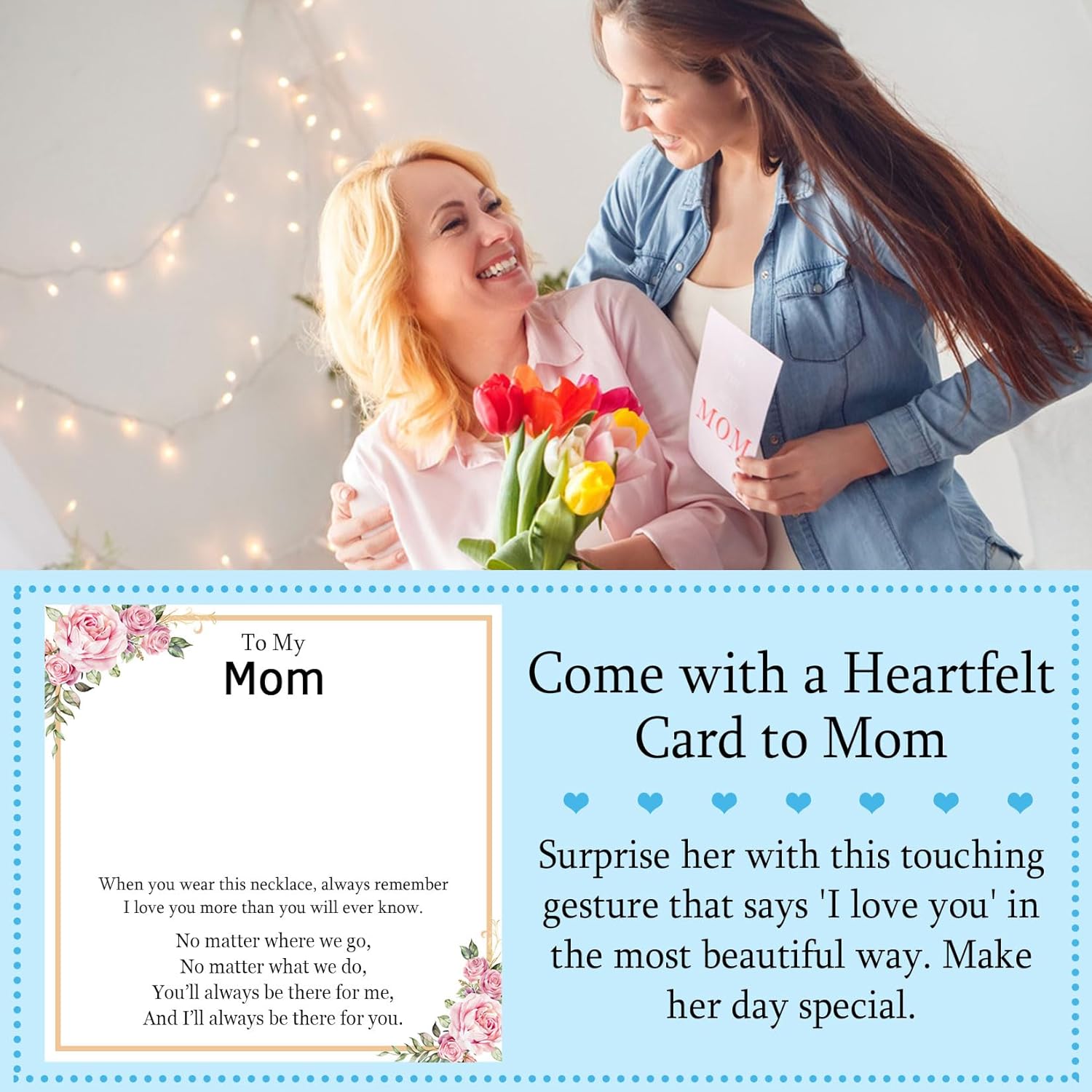 EPIRORA Gifts for Mom Daughter Auntie Niece Nana Granddaughter, Silver Infinity Pendant Necklace Jewellery Presents for Women Girls on Birthday Christmas Mother's Day Valentines Day - Image 2