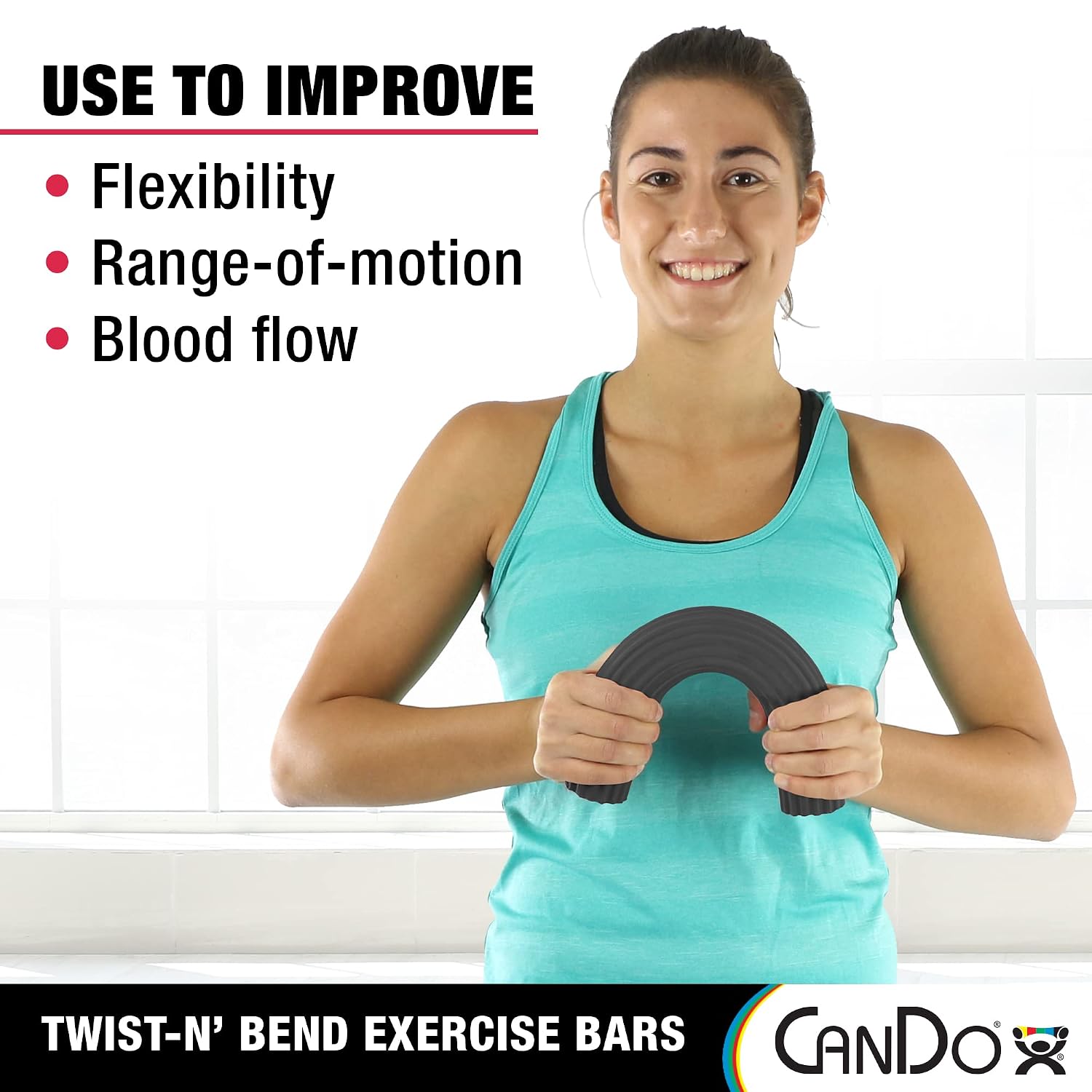 CanDo Twist-n' Bend Flexible Resistance Bars For Grip And Forearm Strengthening, Physical Therapy, Rehabilitation, Golf Training, Tennis Elbow, Injury Recovery, and Pain Relief