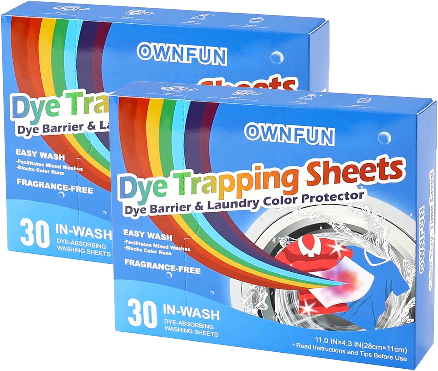 OWNFUN Color Catcher Sheets for Laundry Dye Absorber Sheets Prevent Color Bleeding Fragrance Free Color Grabbers for Mixed Washes Clothes Quilts