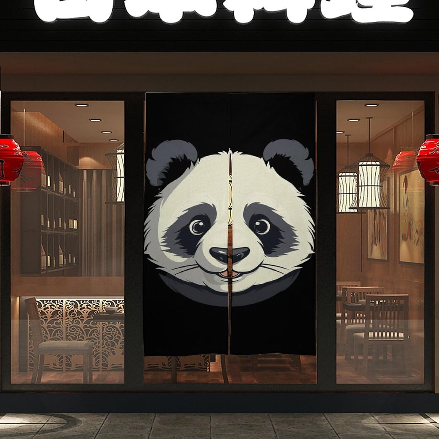 Chinese Panda Head Door Curtain Blackout Door Cover Curtains Door Screen for Home Accessories