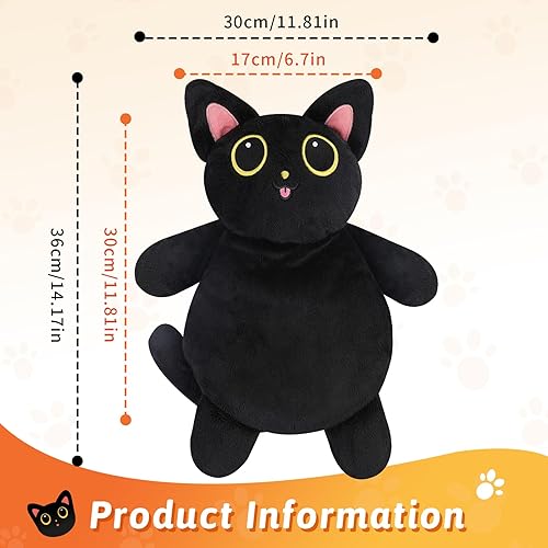 Miniatura 2 de Yipem Almohadilla térmica para microondas para calambres, almohadillas térmicas lindo gato negro para aliviar el dolor, terapia cálida y caliente