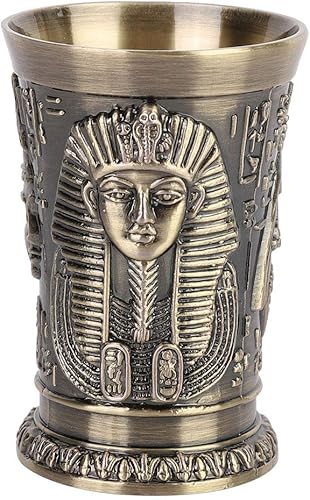 Vaso de chupito, decoración egipcia de metal, copa de vino vintage para el hogar, tequila, vodka