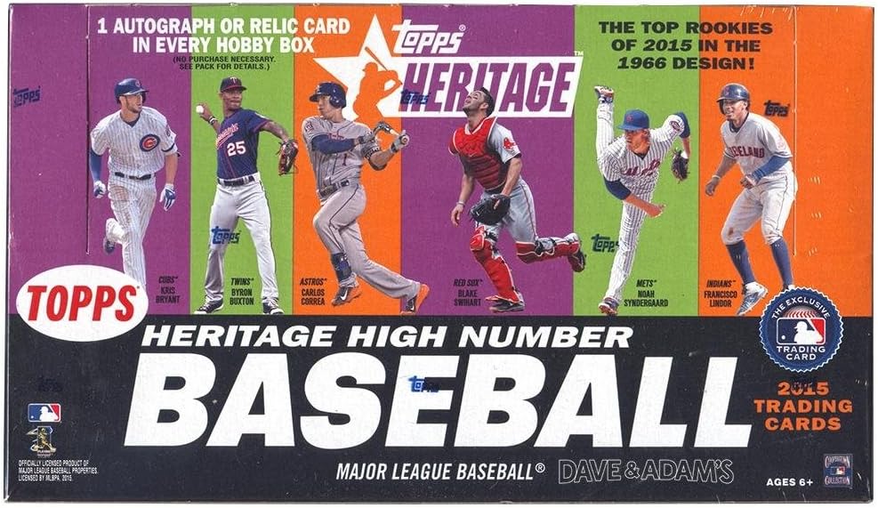 2015 Topps Heritage High Number Baseball Cards Hobby Box (24 Packs/Box, 9 Cards/Pack). 9/23 Release Date! Look for on-card autos and short prints in every box!