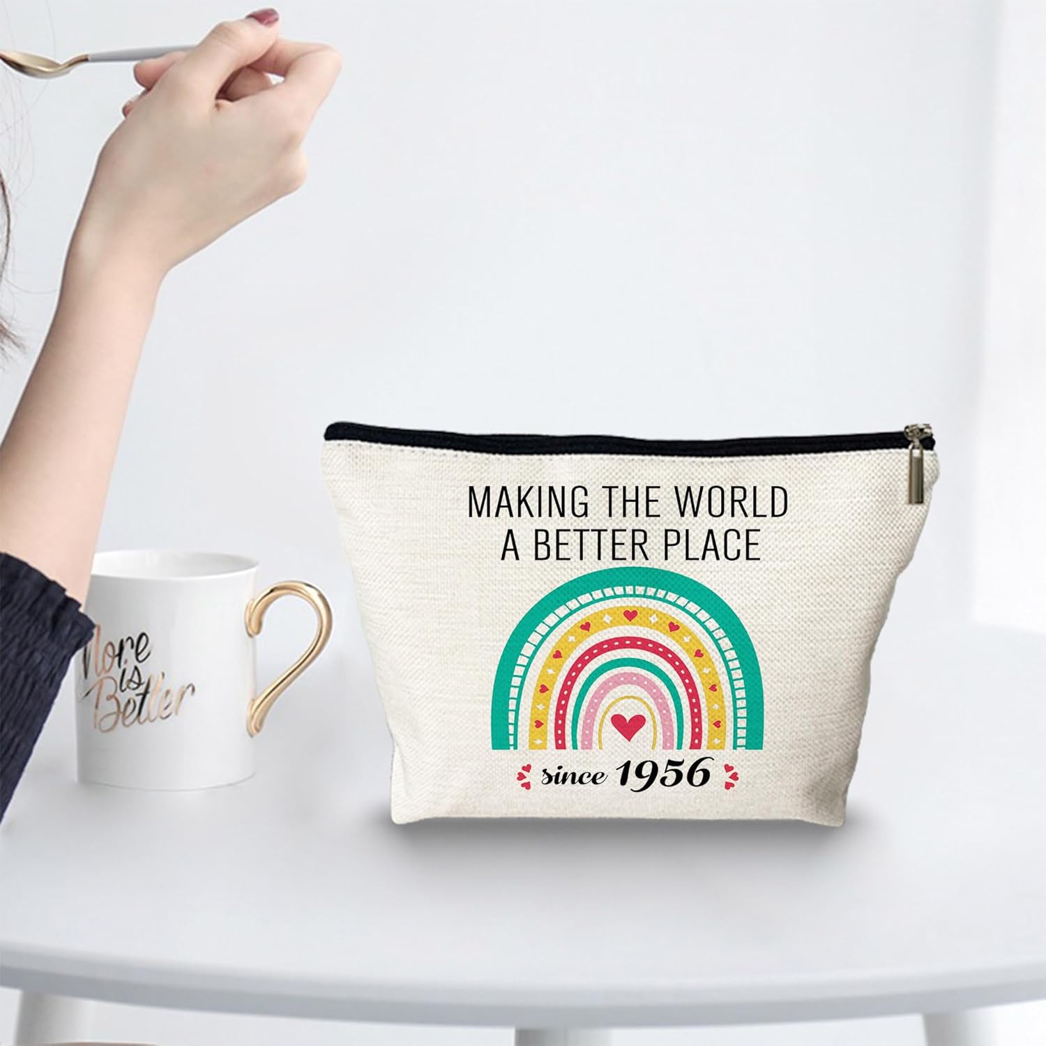 70th Birthday Gifts For Her Women Cosmetic Bags, Making The World A Better Place Since 1956 Makeup Bag, Gifts for 70th Birthday,70th Bday Decorations For Sister, Female, Friends (1956) - Image 5