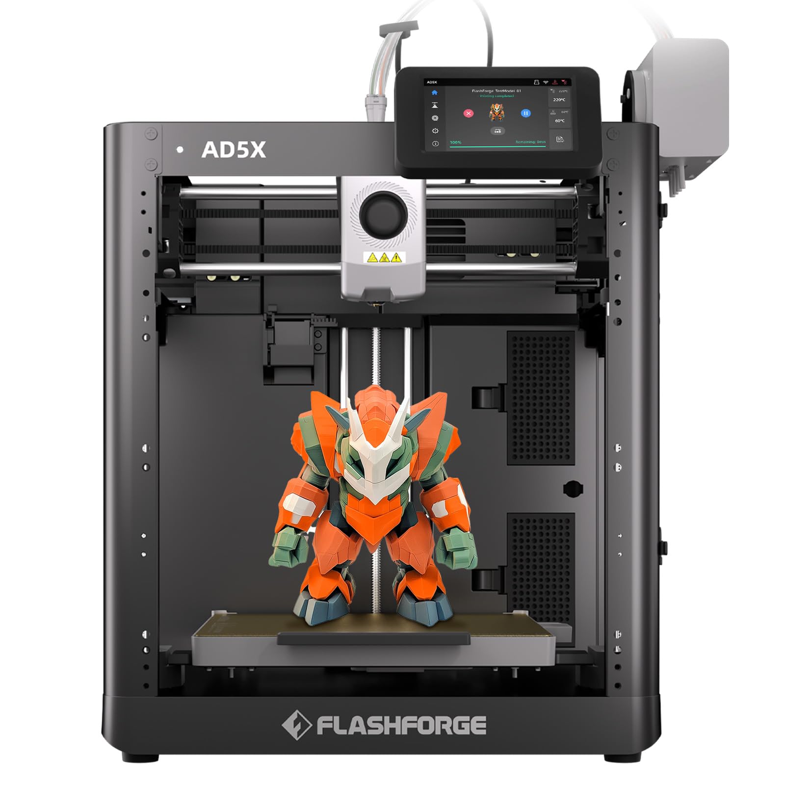 Impresora 3D Flashforge Adventurer 5X con impresión Multicolor en TPU Flexible,Velocidad máxima: 600mm/s,Aceleración: 20,000mm/s,Recarga automática de filamento de 4kg