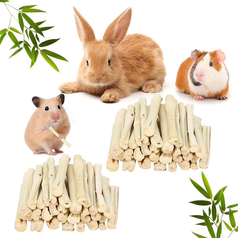 Petisco mastigável de bambu doce natural para coelhos e pequenos animais Petawi 500 g