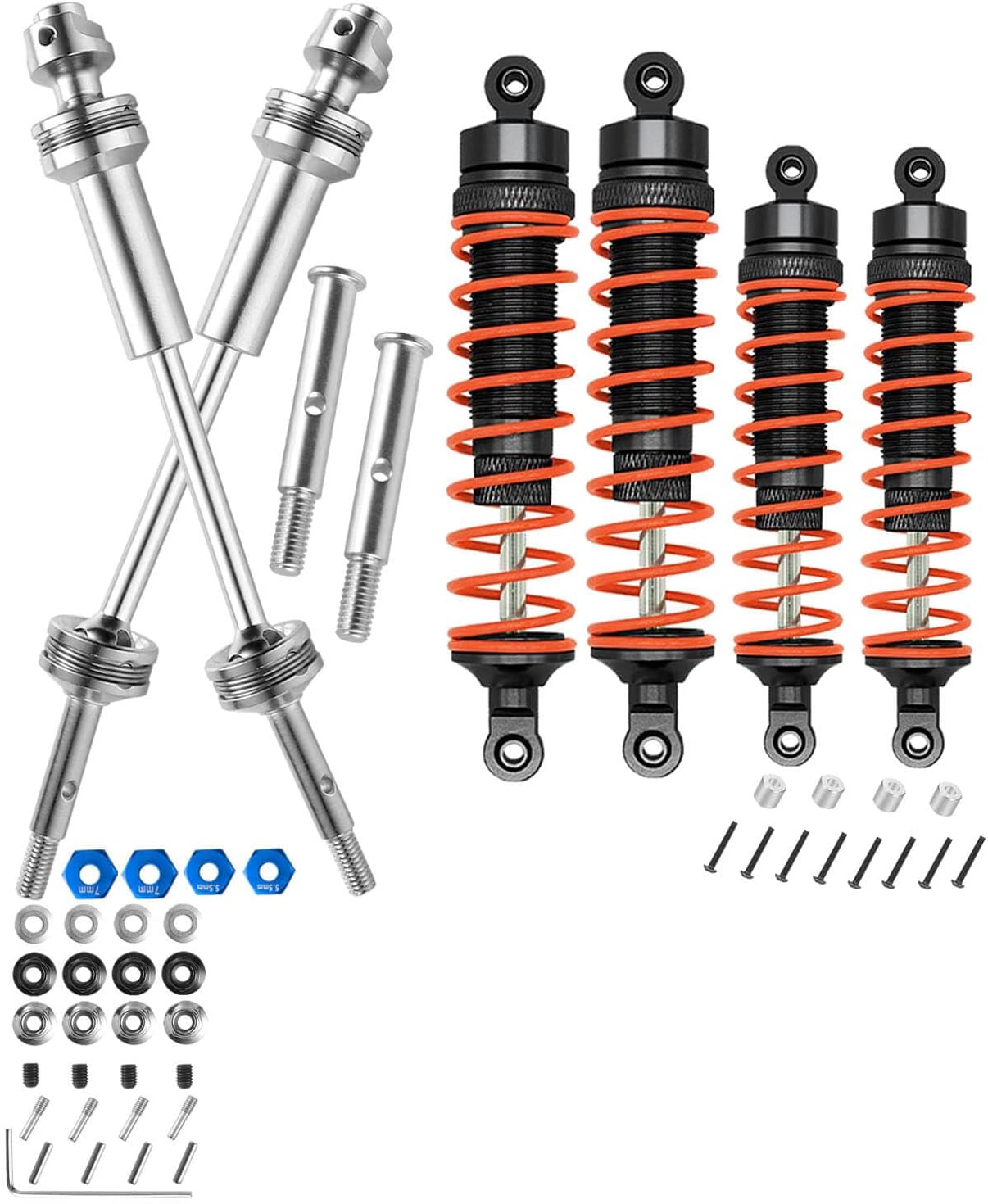Ricambi Auto Radiocomandata Kit Barra Oscillante Anteriore E Posteriore In Alluminio Blu Per Traxxas Slash 2WD VXL/XL5/BL Sospensioni Alluminio Per Modellini - Foto 8