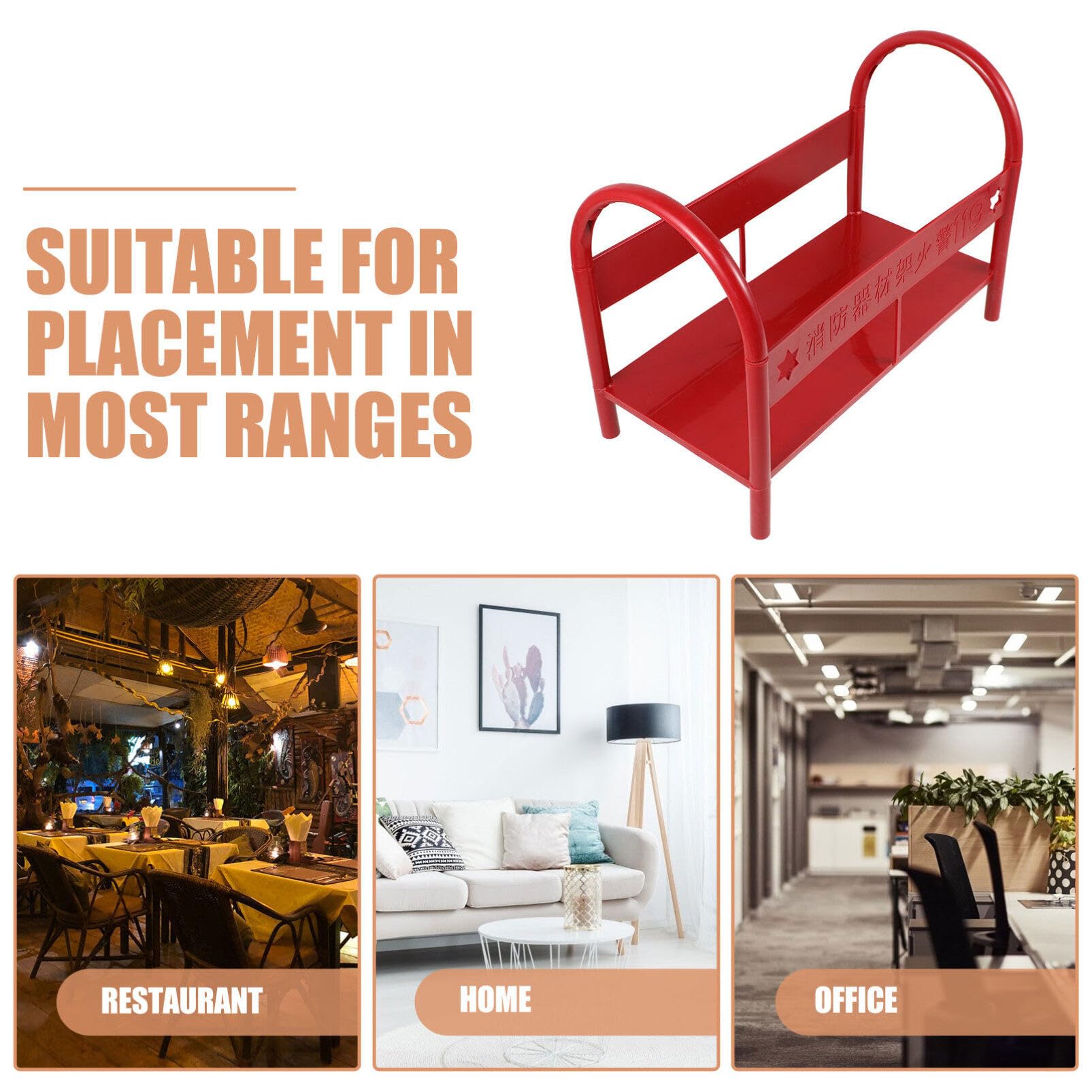 OUNONA Soporte de Extintor de Incendios de Plástico Rojo, Base Práctica y Resistente para Extintores de 3-5kg, Adecuado para Diversos Entornos