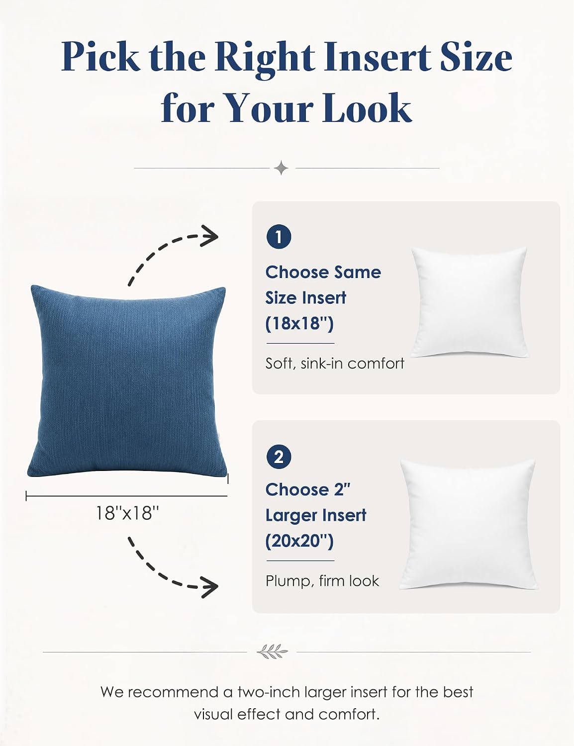 Dafinner Feather Down Throw Pillow Inserts 20x20 Inch Set of 2