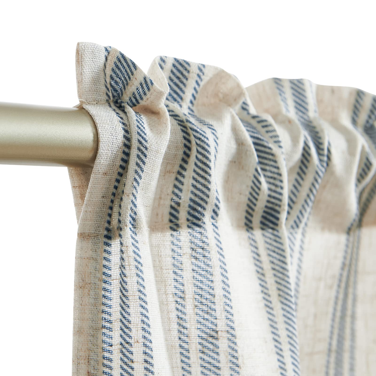 TOPICK Striped Short Curtains for Kitchen Living Room, Bedroom, Bathroom, Cupboard - Image 4