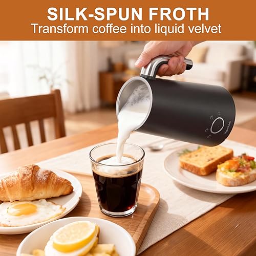 Miniatura 2 de Espumador de leche, vaporizador de leche eléctrico 4 en 1, máquina automática de espuma caliente y fría y calentador de leche para latte,