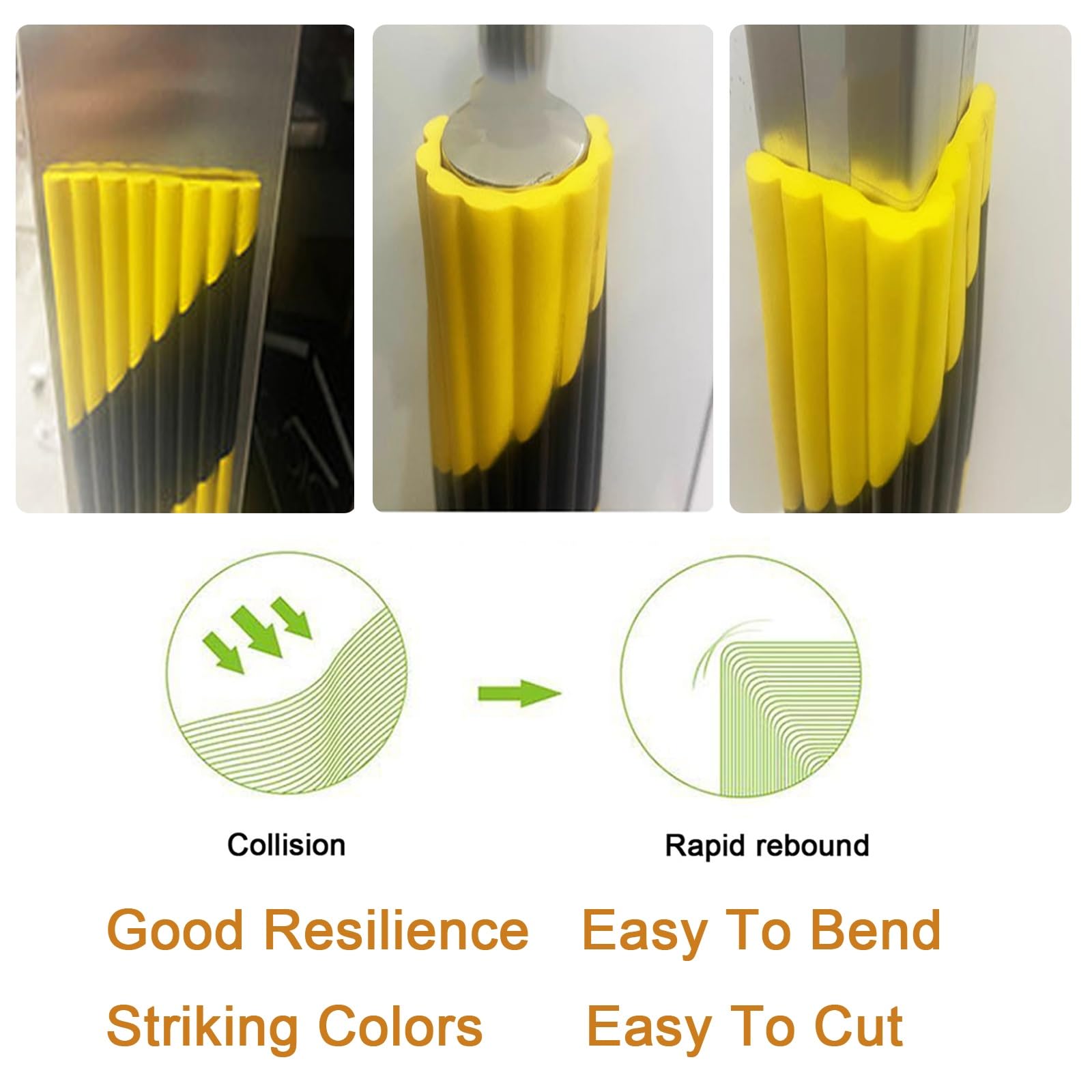 Paraspigoli Muro, Giallo Nero NBR Para Spigoli, Autoadesivo 20 cm di Larghezza Paraspigoli per Garage per Rack, Mobili, Parcheggio