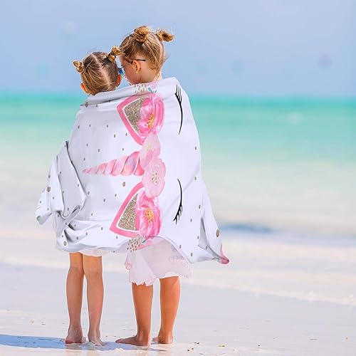 Miniatura 3 de Toalla de playa de unicornio, toalla de playa de microfibra de unicornio, toallas de baño arco iris, toallas de baño de secado rápido, manta de