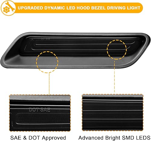 Miniatura 4 de R&amp;F Auto Luces LED de marcador lateral compatibles con Ram D150 D250 D350 W250 1972-1993 Pickup Ramcharger parachoques lateral lámparas guardabarros