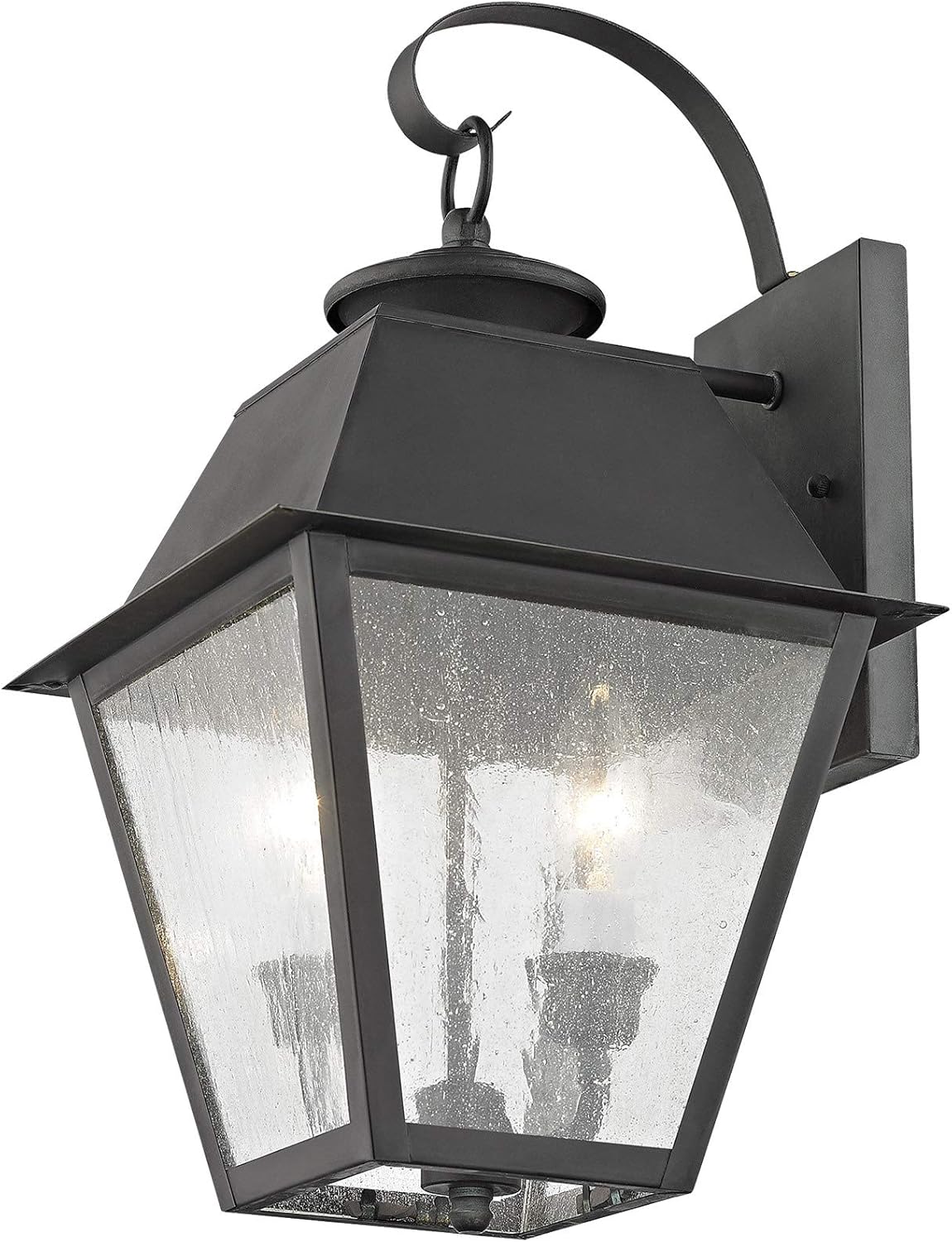 Up To 50% OFF Livex Lighting 2165-29 Transitional Three Light Outdoor Wall Lantern from Mansfield Collection in Pwt, Nckl, B/S, Slvr. Finish, Vintage Pewter