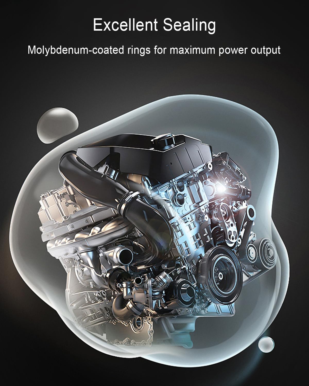 Moly Piston Ring Set Replace 2M4978, Fit for Chevy GMC LS LC9 LS4 4.8L 5.3L 1999-2015, 3.779" 96mm Bore, 8-Cylinder Piston Ring Standard Kit