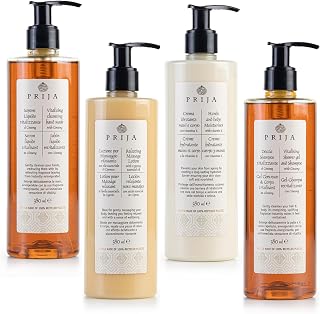 Prija Vitalising Cleansing Hand Wash, Relaxing Massage Lotion, Hand and Body Moisturiser and Vitalising 2 in 1 Shower Gel and Shampoo Bundle 4 x 12.85 Fl. Oz