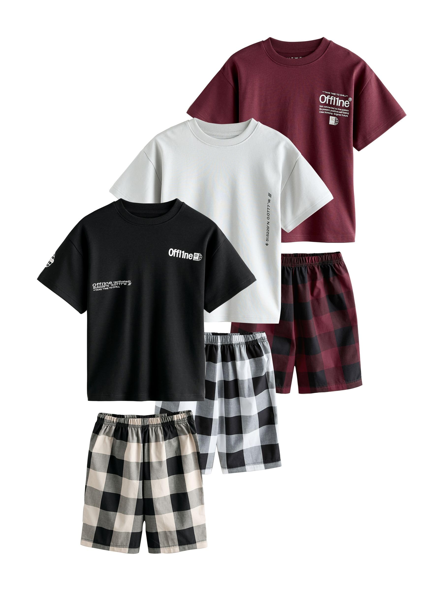 NEXT Niños Pack de 3 Pijamas Cortos Tejidos
