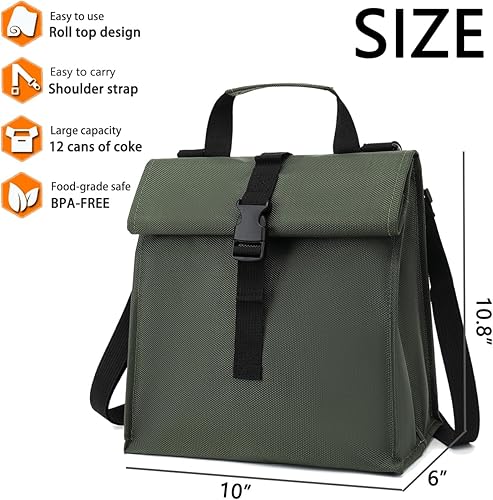 Miniatura 3 de GYEUKHAM Lonchera térmica para hombresmujeresniños, lonchera reutilizable con correa ajustable para el hombro, contenedor térmico para el almuerzo