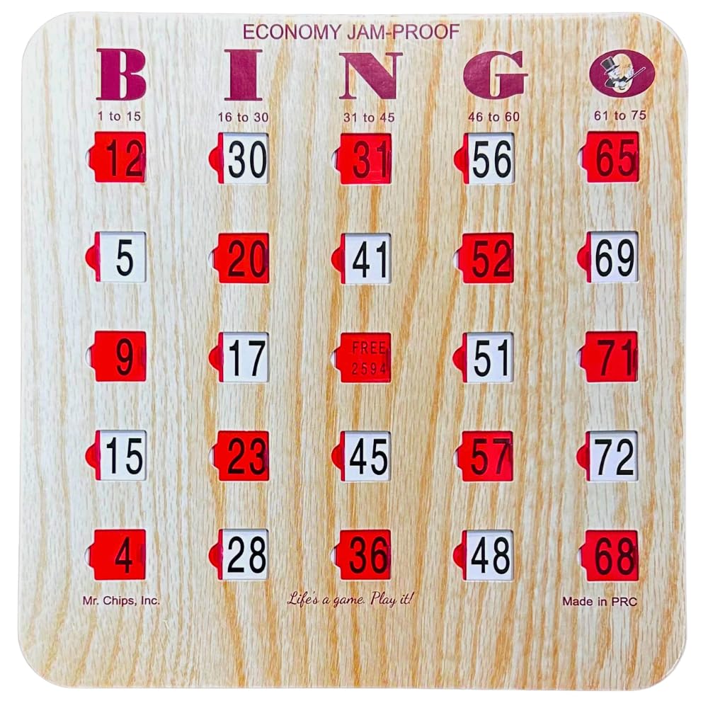 Economía Jam prueba Bingo tarjetas de obturador por el Sr. Fichas, Inc