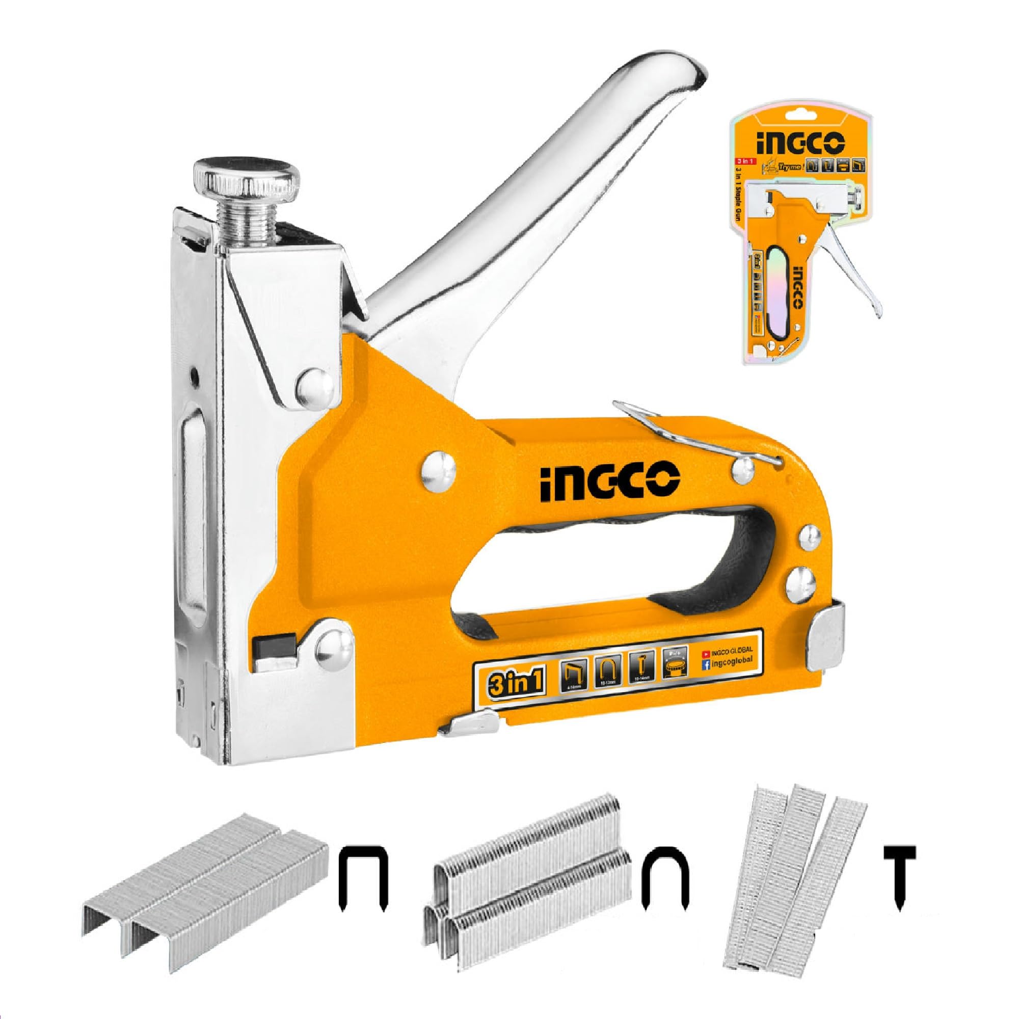 Stapler, 3 in 1 Nail Gun with 600 Staples, for Wood, Furniture