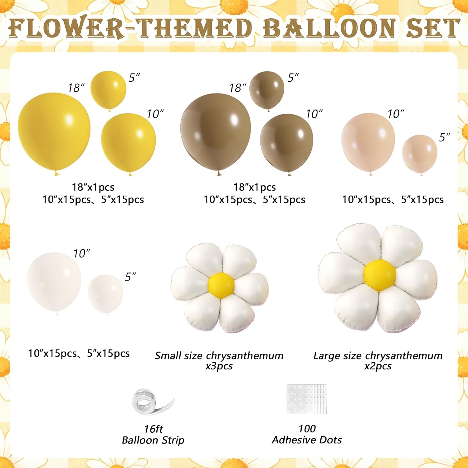 Bee Balloon Garland Arch Kit, Mustard Yellow Brown Sand White Balloons with Daisy Balloons for What Will It Bee Gender Reveal Honey Bee Baby Shower Birthday Party Decorations