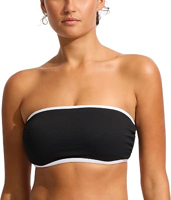 Seafolly Womens Dd Cup Bandeau Bikini Top Swimsuit with Straps