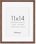 18x24 Post Frames, Solid Oak Wood Picture Frames, 18 x 24 Wood Picture Frame Wall Mounted, Tempered Glass, 18x24 Frame Matted to 16x20