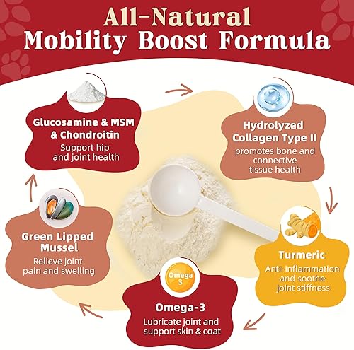 Miniatura 2 de Glucosamina para perros - Suplemento articular para perros - Glucosamina condroitina, MSM, Omega-3, colágeno, alivio del dolor de cadera y