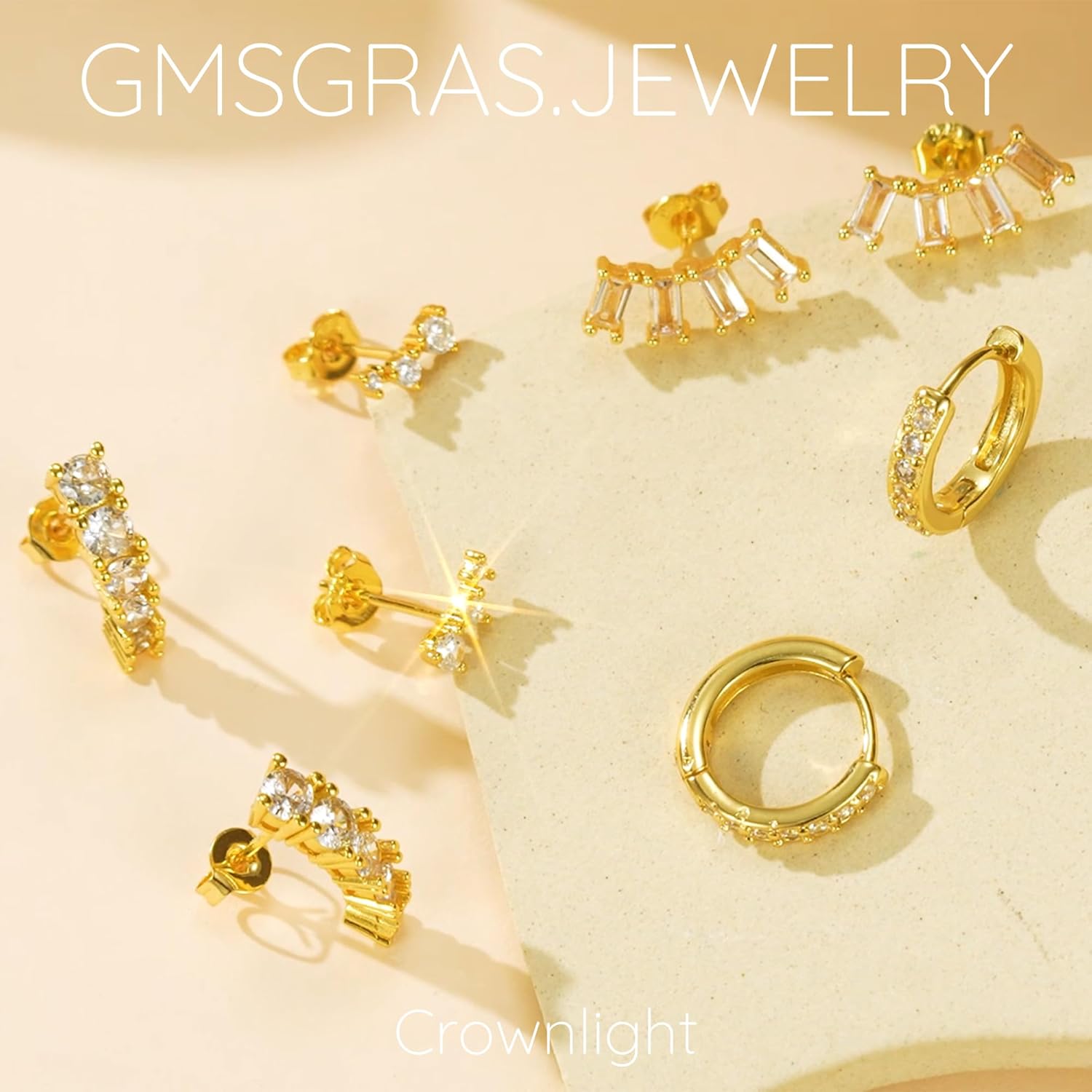 Gold Green Heart Earrings stack for Women, 14k Gold Dainty CZ Stud Hoop Huggie Earring Sets For Multiple Piercing, Stackable Hypoallergenic Trendy Emerald Drop Earrings for Women Daily Jewelry Wear - Image 6