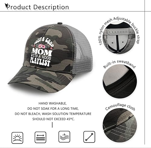 Miniatura 7 de devor Hats just a Good mom with a Hood Playlist Dad Hat for Women Graphic Denim Hats Adjustable