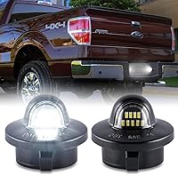 GemPro LED License Plate Lights for Ford F150 F250 F350 Super Duty Bronco Ranger Explorer - 6000K White, Plug & Play, 2PCS Black